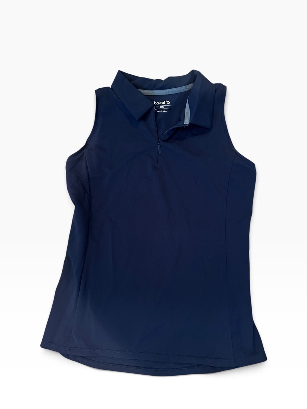 Baleaf Navy Sleeveless Zip Polo Tank Top